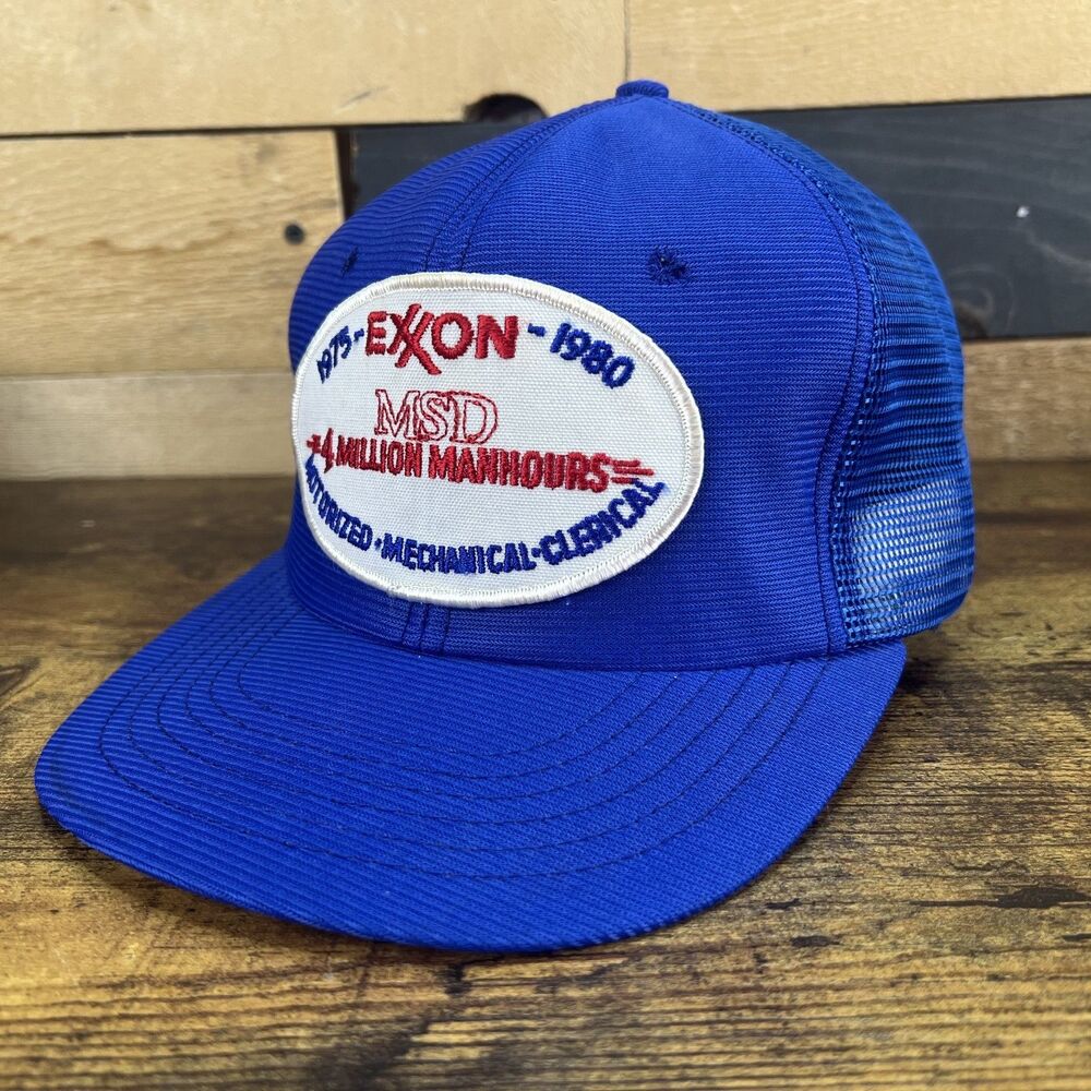 Exxon MSD 4 Million Manhours 1980 Trucker Snap Back Adjustable Hat Baseball Cap